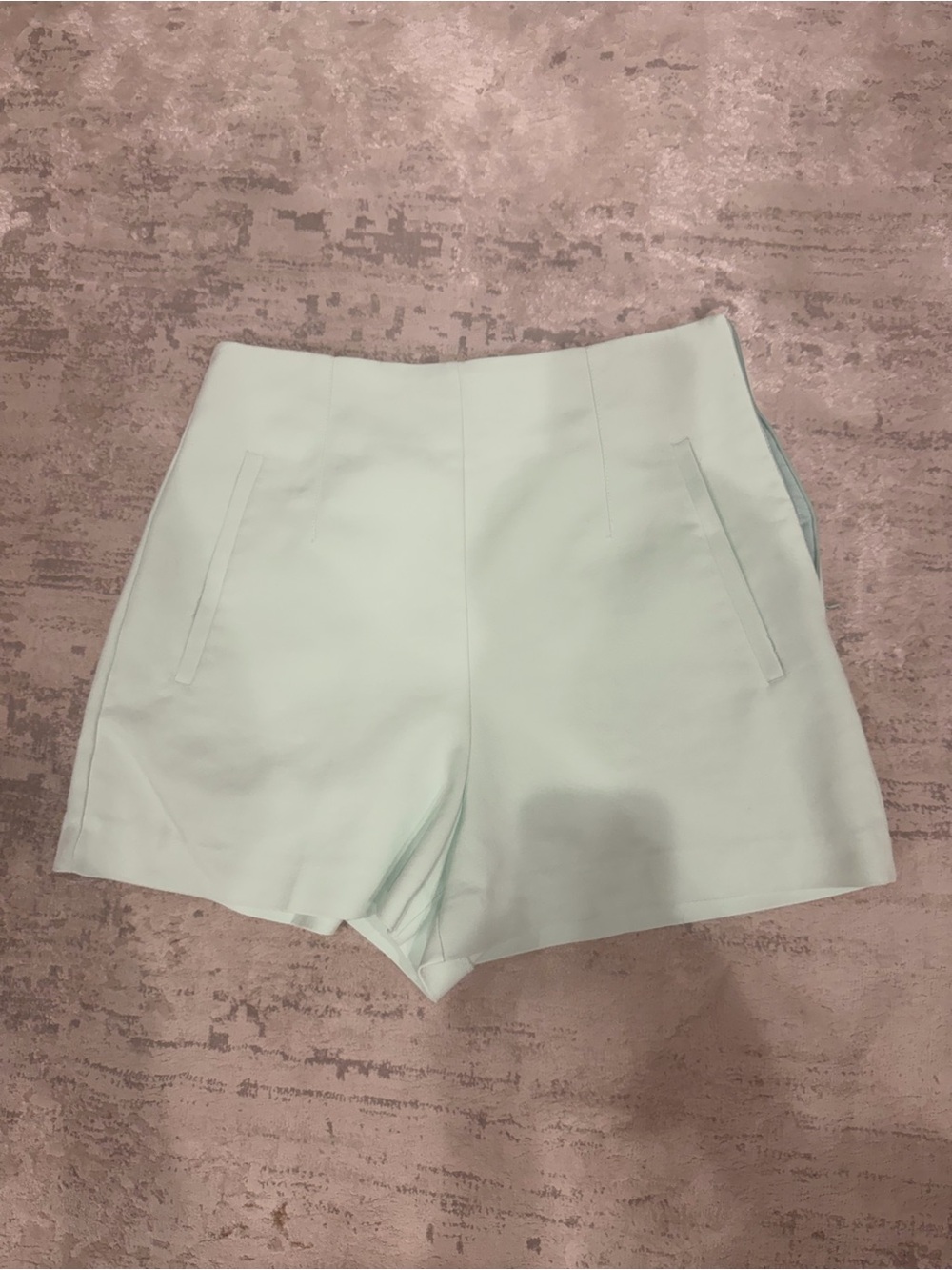 Zara Mint Green High-Waisted Tailored Shorts